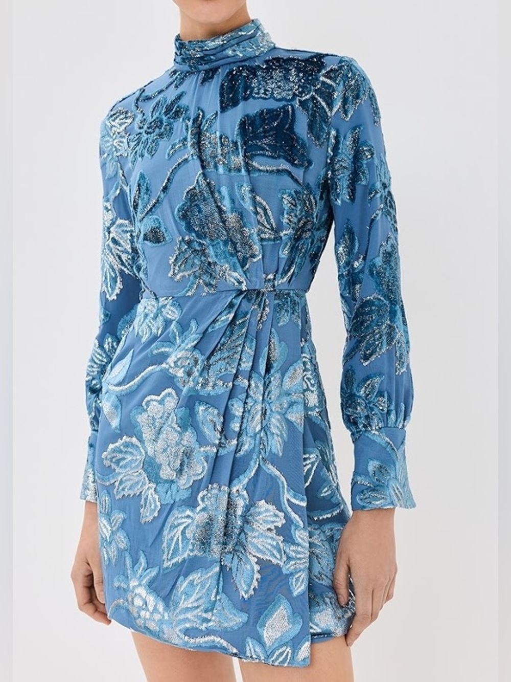 SIMKHAI Halen Draped Velvet Mini Dress